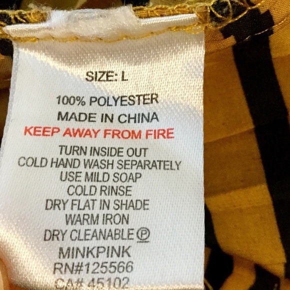 MINKPINK Black & Gold Stripe Pleated Dress Size Large - Picture 7 of 7